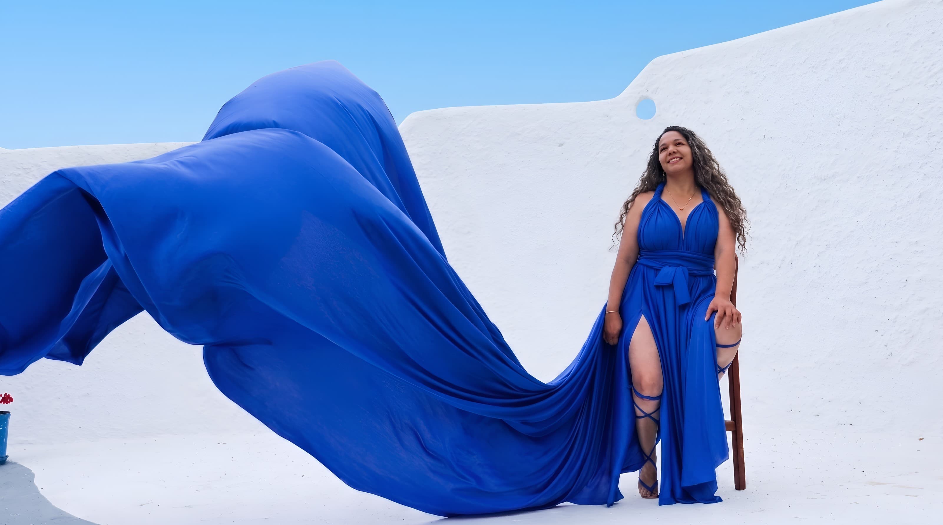 Vestido volador azul